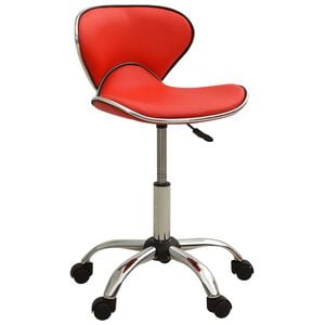 vidaXL Silla de oficina de cuero sint&eacute;tico rojo