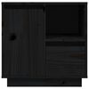 vidaXL Mesita de noche madera maciza de pino negro 50x34x50 cm