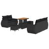 vidaXL Conjunto de sof&aacute;s de jard&iacute;n 8 uds. Negro rat&aacute;n sint&eacute;tico