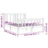 vidaXL Estructura de cama matrimonio con cabecero madera maciza blanco