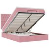 vidaXL Estructura cama otomana con colchones terciopelo rosa 140x190cm