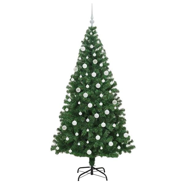 vidaXL &Aacute;rbol de Navidad artificial Verde 180 cm PVC y Acero y Pl&aacute;stico