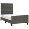 vidaXL Estructura de cama sin colch&oacute;n terciopelo gris oscuro 90x200 cm