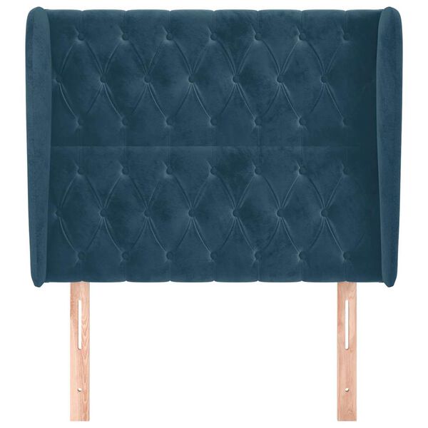 vidaXL Cabecero con orejas de terciopelo azul oscuro 103x23x118/128 cm