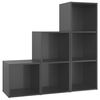 vidaXL Muebles de sal&oacute;n 3 piezas madera de ingenier&iacute;a gris brillo