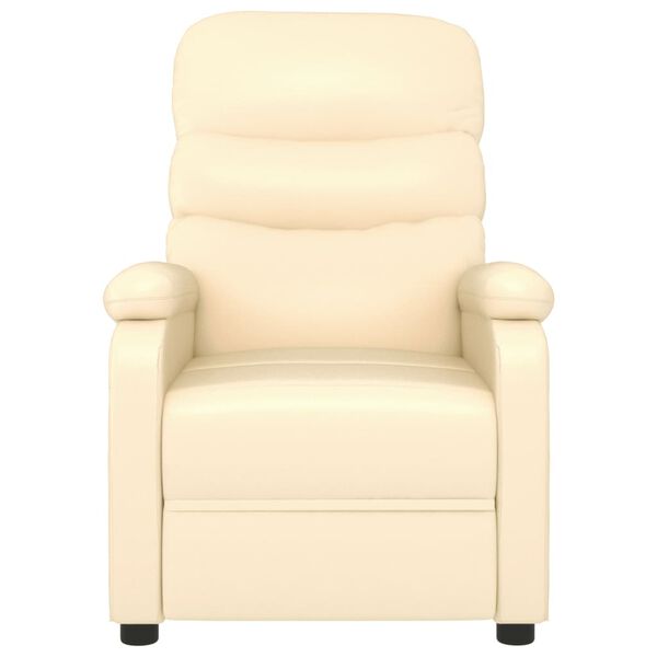 vidaXL Sill&oacute;n de masaje de cuero sint&eacute;tico crema