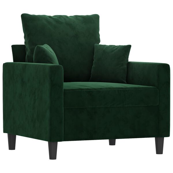 vidaXL Sill&oacute;n de terciopelo verde oscuro 60 cm