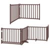 vidaXL Puerta de perros plegable 10 paneles madera &aacute;lamo marr&oacute;n 800 cm