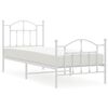 vidaXL Estructura cama sin colch&oacute;n con estribo metal blanco 80x200 cm