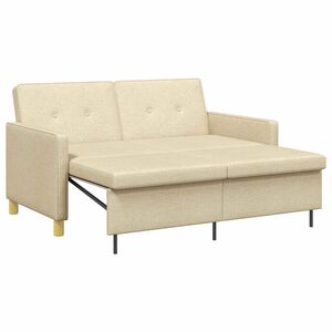 vidaXL Sof&aacute; cama desplegable Crema Tela