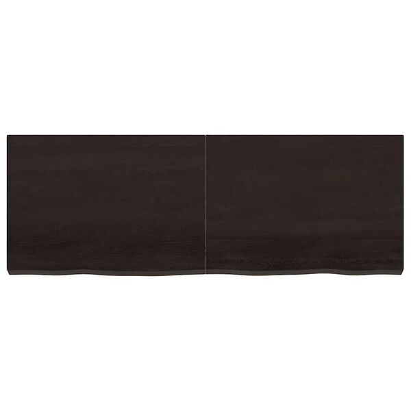 vidaXL Estante pared madera roble tratada marr&oacute;n oscuro 140x50x(2-6)cm