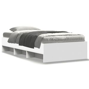 vidaXL Estructura de cama madera de ingenier&iacute;a blanca 75x190 cm