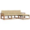 vidaXL Conjunto de sof&aacute;s de exterior con coj&iacute;n 4 pcs Natural y Beige