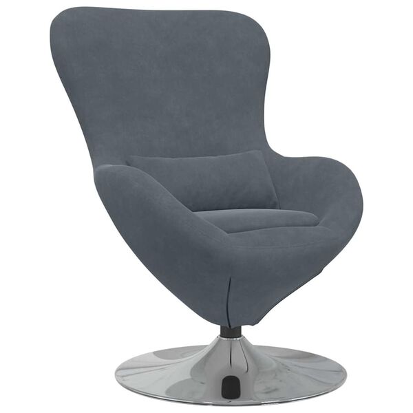 vidaXL Sill&oacute;n huevo Gris oscuro 63 x 73 x 90 cm Terciopelo