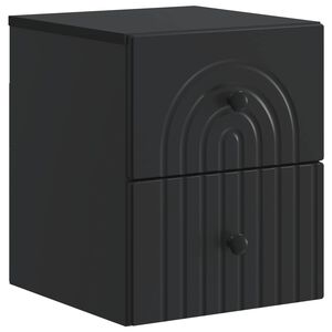 vidaXL Mesita de Noche de Pared con caj&oacute;n Negro 33 x 34,5 x 40 cm