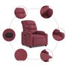 vidaXL Sill&oacute;n reclinable de tela rojo tinto
