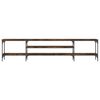 vidaXL Mueble TV madera ingeniería y hierro roble ahumado 201x35x45 cm