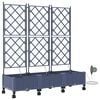 vidaXL Maceta de jard&iacute;n con riego y ruedas 3 uds. Gris PP