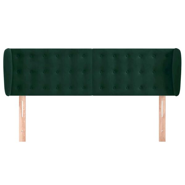 vidaXL Cabecero de terciopelo verde oscuro 147x23x78/88 cm