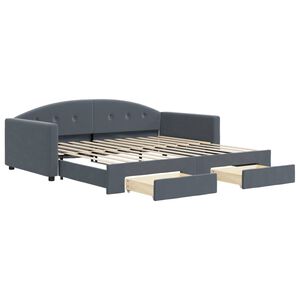 vidaXL Sof&aacute; cama nido con cajones terciopelo gris oscuro 100x200 cm