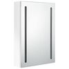 vidaXL Armario de ba&ntilde;o con espejo LED blanco brillante 50x13x70 cm