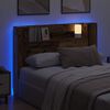 vidaXL Cabecera con LED con estante Madera vieja 140 x 16,5 x 103,5 cm