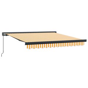 vidaXL Toldo retr&aacute;ctil aluminio y tela blanco y amarillo 3x2,5 m