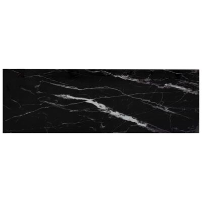 vidaXL Estante transparente y negro mármol vidrio templado 100x36x90cm