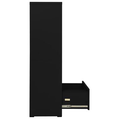 vidaXL Armario archivador de acero negro 90x46x164 cm