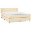 vidaXL Cama box spring con colch&oacute;n tela color crema 140x190 cm
