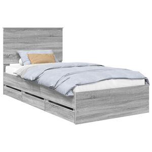 vidaXL Estructura de cama Gris Sonoma 100 x 200 cm Madera Ingenieril