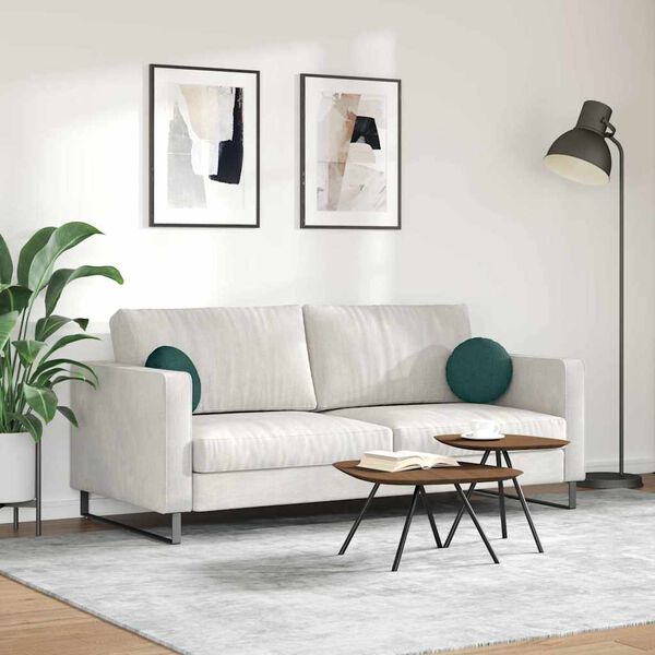 vidaXL Cojines para asiento 2 pcs Verde oscuro &Oslash;30 x 13 cm tela