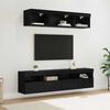 vidaXL Unidades de TV de Pared con LED con LED 5 pcs Roble Negro