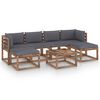 vidaXL Muebles de jard&iacute;n de palets 7 pzs con cojines madera impregnada