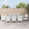 vidaXL Set comedor para jard&iacute;n 9 pzas y cojines rat&aacute;n sint&eacute;tico blanco