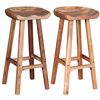vidaXL Taburetes de barra de cocina 2 unidades madera maciza de acacia