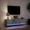 vidaXL Mueble de pared TV con luces LED gris hormig&oacute;n 140x31x38 cm