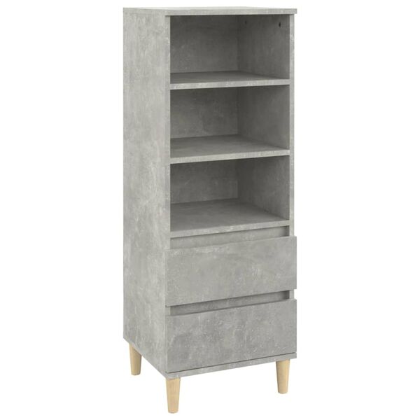vidaXL Aparador alto madera contrachapada gris hormig&oacute;n 40x36x110 cm