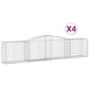 vidaXL Cestas de gaviones 4 uds forma de arco hierro 400x50x80/100 cm