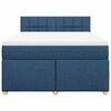 vidaXL Cama box spring con colch&oacute;n tela azul 140x190 cm