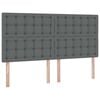 vidaXL Cama con tira de luces LED Gris oscuro 180 x 200 cm tela