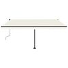 vidaXL Toldo retr&aacute;ctil manual con LED color crema 450x300 cm