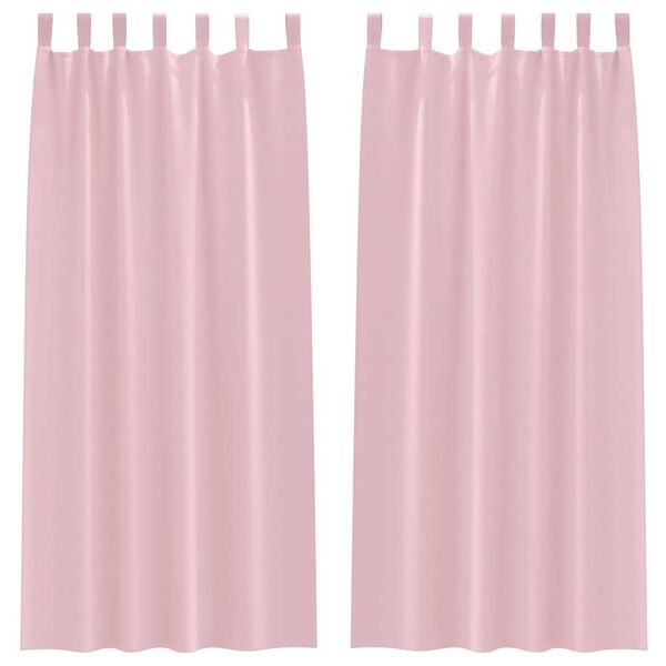 vidaXL Cortinas Opacas con Anillas 2 pcs Rosa Beb&eacute; 225 x 140 cm