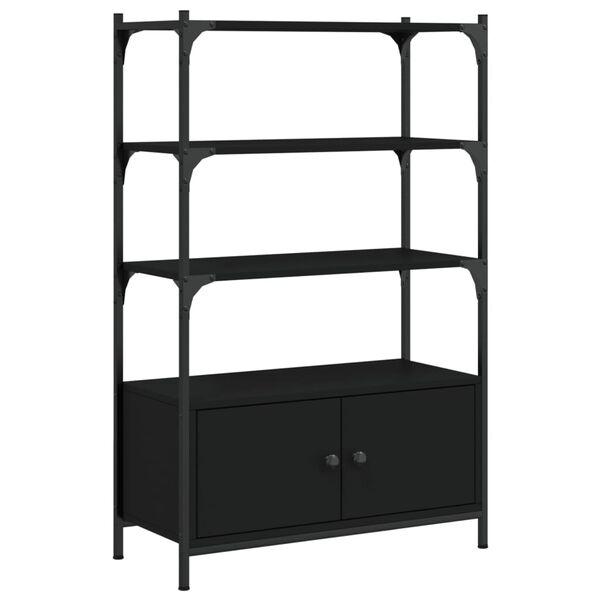 vidaXL Librer&iacute;a de 3 estantes madera ingenier&iacute;a negro 70x30x109,5 cm