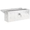 vidaXL Caja de almacenaje de aluminio plateado 50x15x20,5 cm