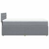 vidaXL Cama box spring con colch&oacute;n tela gris claro 100x200 cm