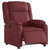 vidaXL Sillón reclinable eléctrico de cuero sintético rojo tinto
