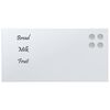 vidaXL Pizarra magn&eacute;tica de pared vidrio templado blanco 40x20 cm