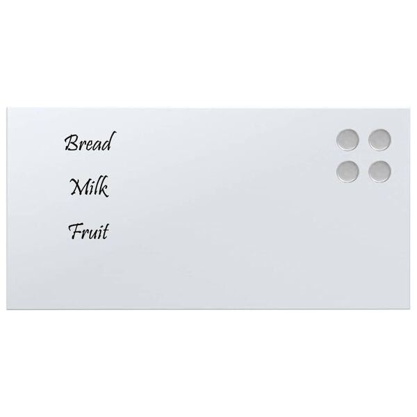 vidaXL Pizarra magn&eacute;tica de pared vidrio templado blanco 40x20 cm