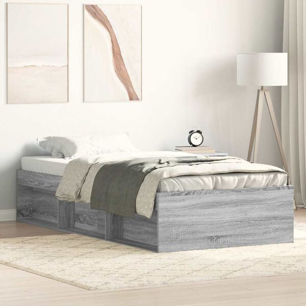 vidaXL Estructura de cama gris Sonoma 75x190 cm